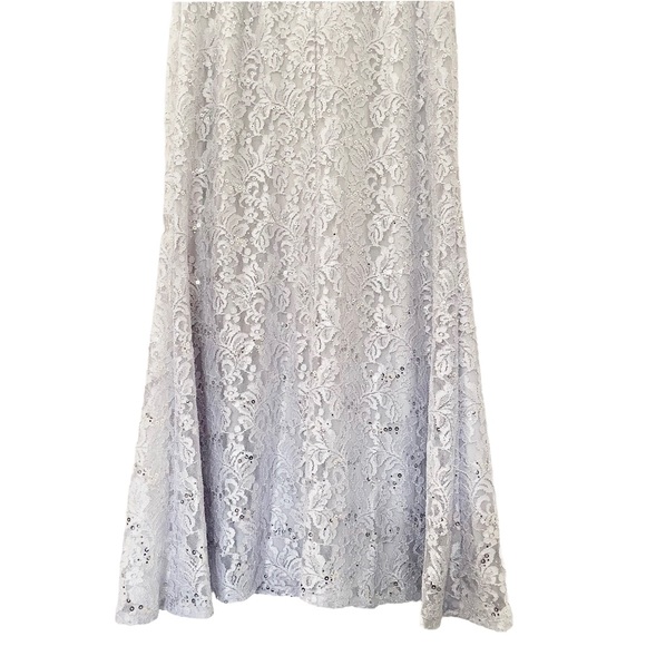 Alex Evenings Scallop Lace Sequin Evening Maxi Gown - Picture 6 of 11
